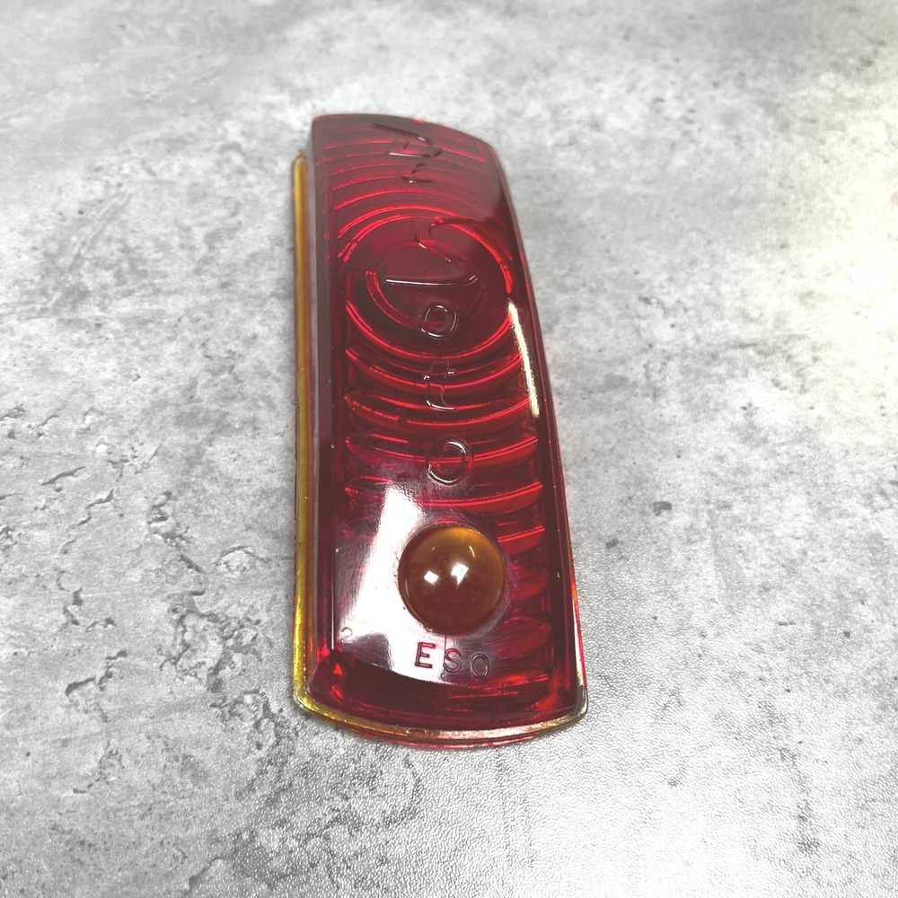 Vintage DeSoto Tailā Light Lens Red Thick Glass ESO Marked CB7571 Left Side 1940